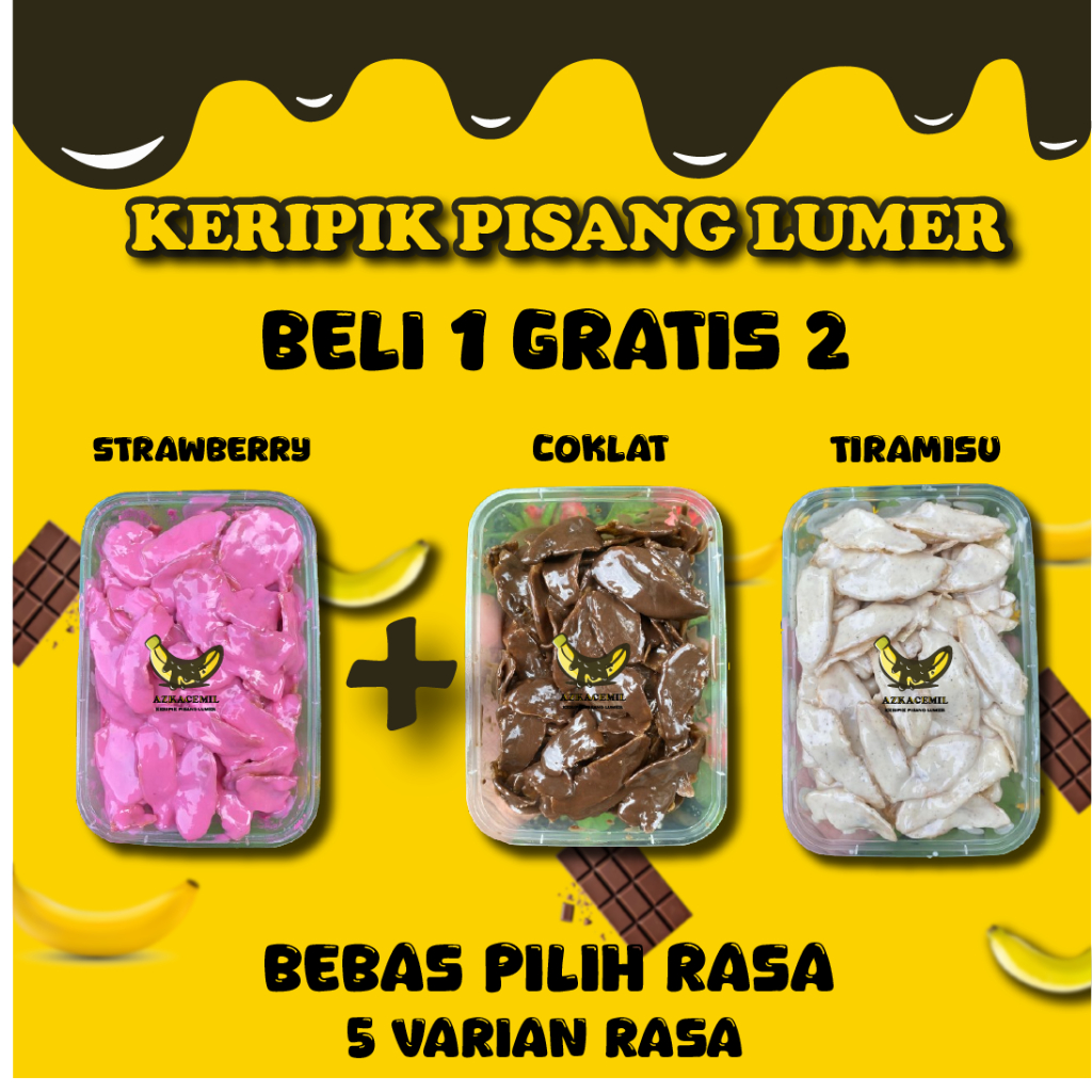 

Keripik Pisang coklat lumer premium beli 1 dapet 3 cemilan snack makanan ringan 500ml varian rasa