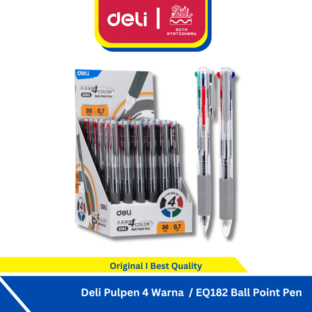 

Deli Pulpen 4 Warna / EQ182 Ball Point Pen Satuan Eceran