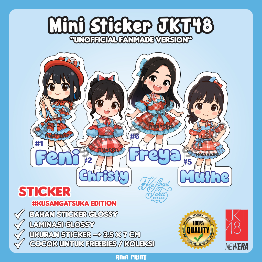 

Sticker Mini Jkt48 Sukinanda Kusangatsuka