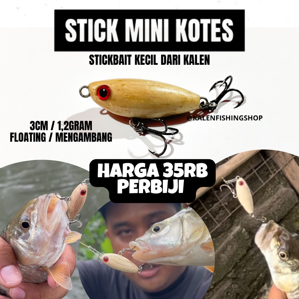 STICK MINI KOTES 3CM KALEN / UMPAN CASTING HAMPALA