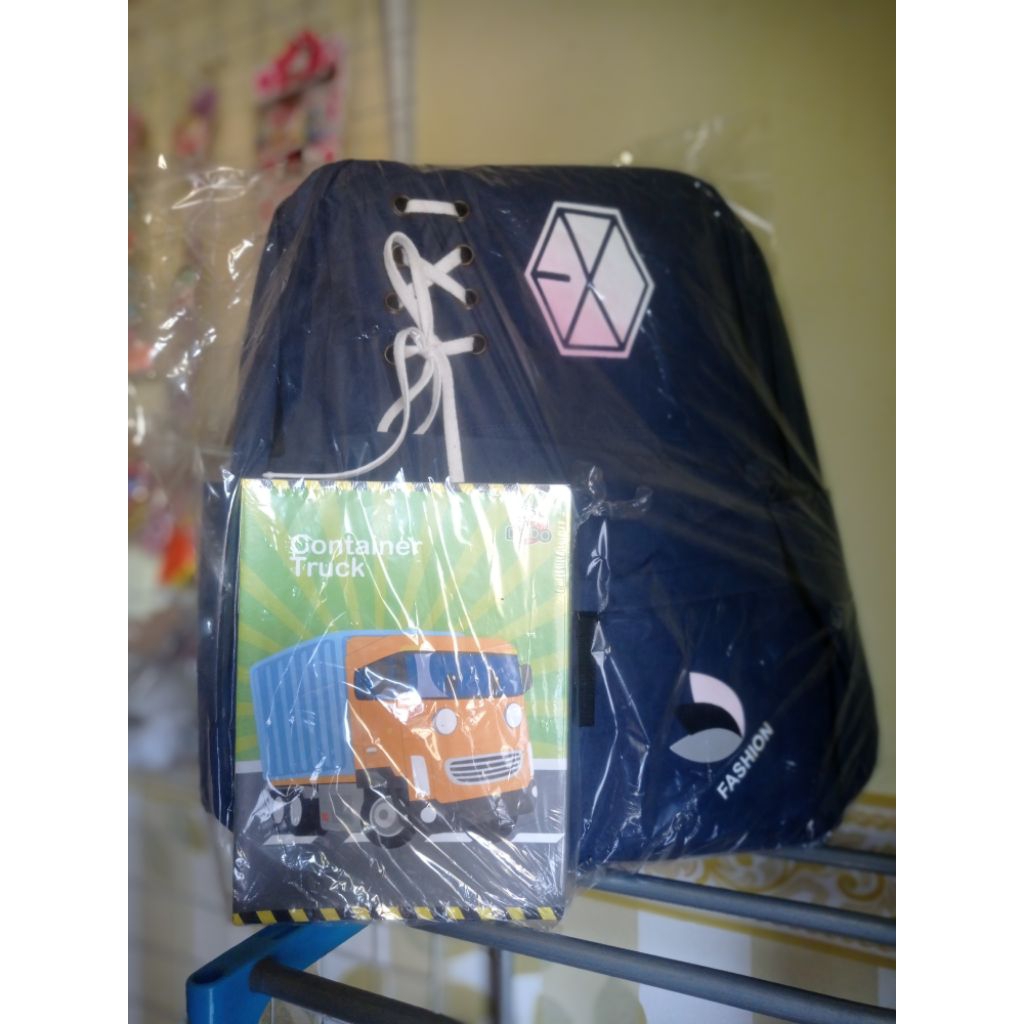 PAKET BUNDLING TAS RANSEL DAN BUKU KPOP BTS EXO NON OFFICIAL