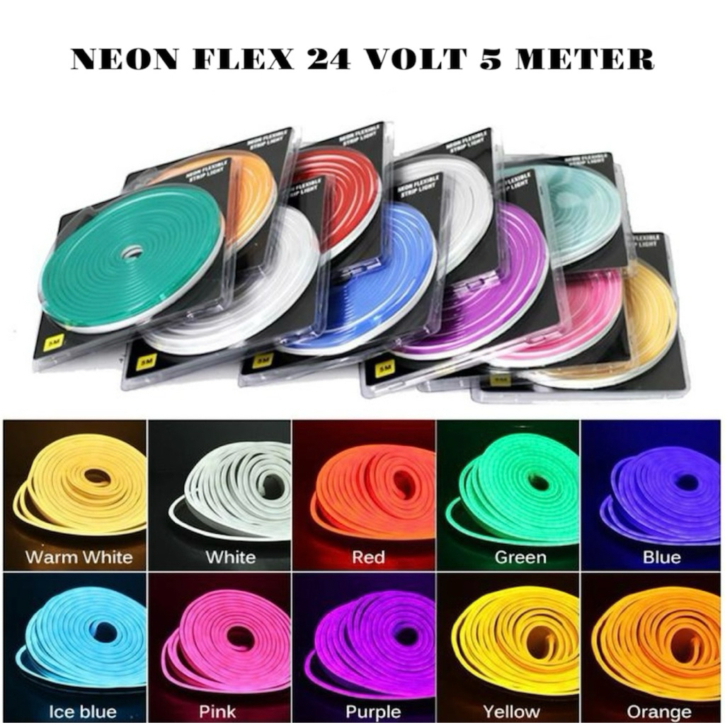 LAMPU ALIS NEON FLEX 5 METER 24VOLT DEKORASI MOBIL TRUCK BUS NEON ALIS BEST QUALITY