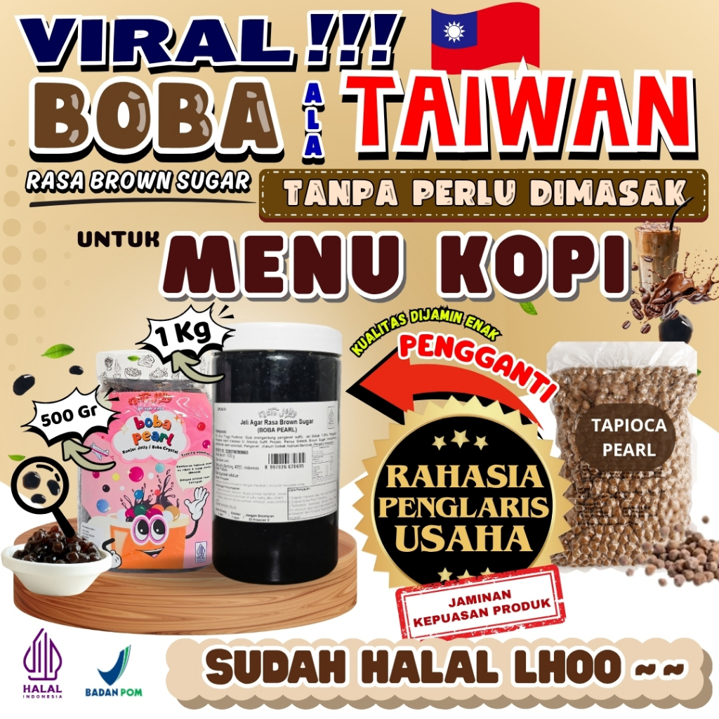 

BobaTapiocaPearlSiapSajiKombinasi DELIFRU Sirup Gula Aren Brown Sugar Syrup - Boba Pearl Brown Sugar 1 Kg | Cocok Untuk Semua Jenis Minuman