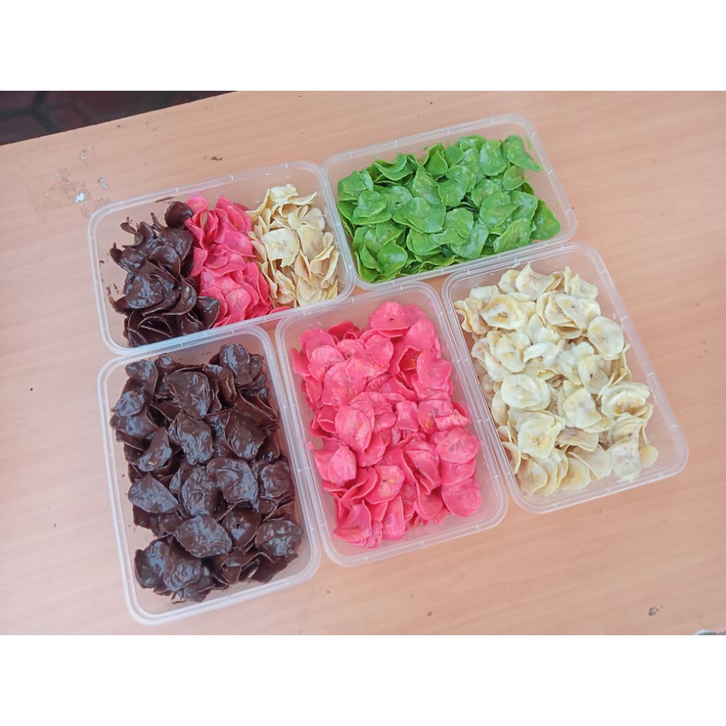 

Kripik Pisang Coklat Lumer varian Coklat Strawberry Tiramisu Matcha Mix 500 ml / 150 gram