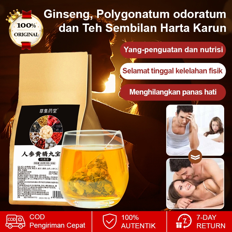 

❤️Beli 2 gratis 3❤️[5g x 30 kantong]Teh Sembilan Bahan Ginseng/Teh Penguat Ginjal Polygonatum Minuman Kesehatan QiTeh Kesehatan untuk Nutrisi Tubuh/Teh Penambah Energi dan Anti Lelah / Teh Herbal Alami Sehat/Geng Yellow Essence and Nine Treasures Tea