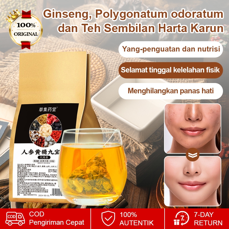 

❤️Beli 3 gratis 2❤️Teh Ginseng dan Polygonatum untuk Kesehatan Ginjal Teh Ginseng dan Goji Teh Kesehatan dan Kebugaran Pria Menambah Energi Meningkatkan Daya Tahan Tubuh Kantong Teh Anti-Kelelahan Teh Herbal Kesehatan Alami
