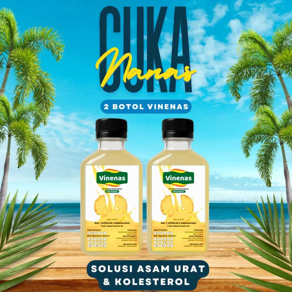 

Cuka Nanas Vinenas With Mother 400ml Solusi Asam Urat dan Kolestrol Halal Murah