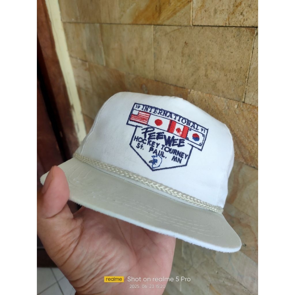 Topi Vintage Rope Hat Yupoong Original Second Fashion Pria/Wanita