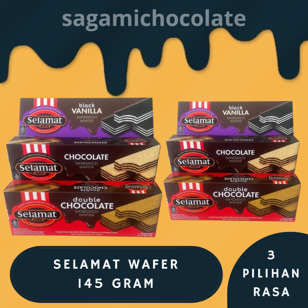 

Selamat Wafer 145 Gram Chocolate / Double Chocolate / Black Vanilla