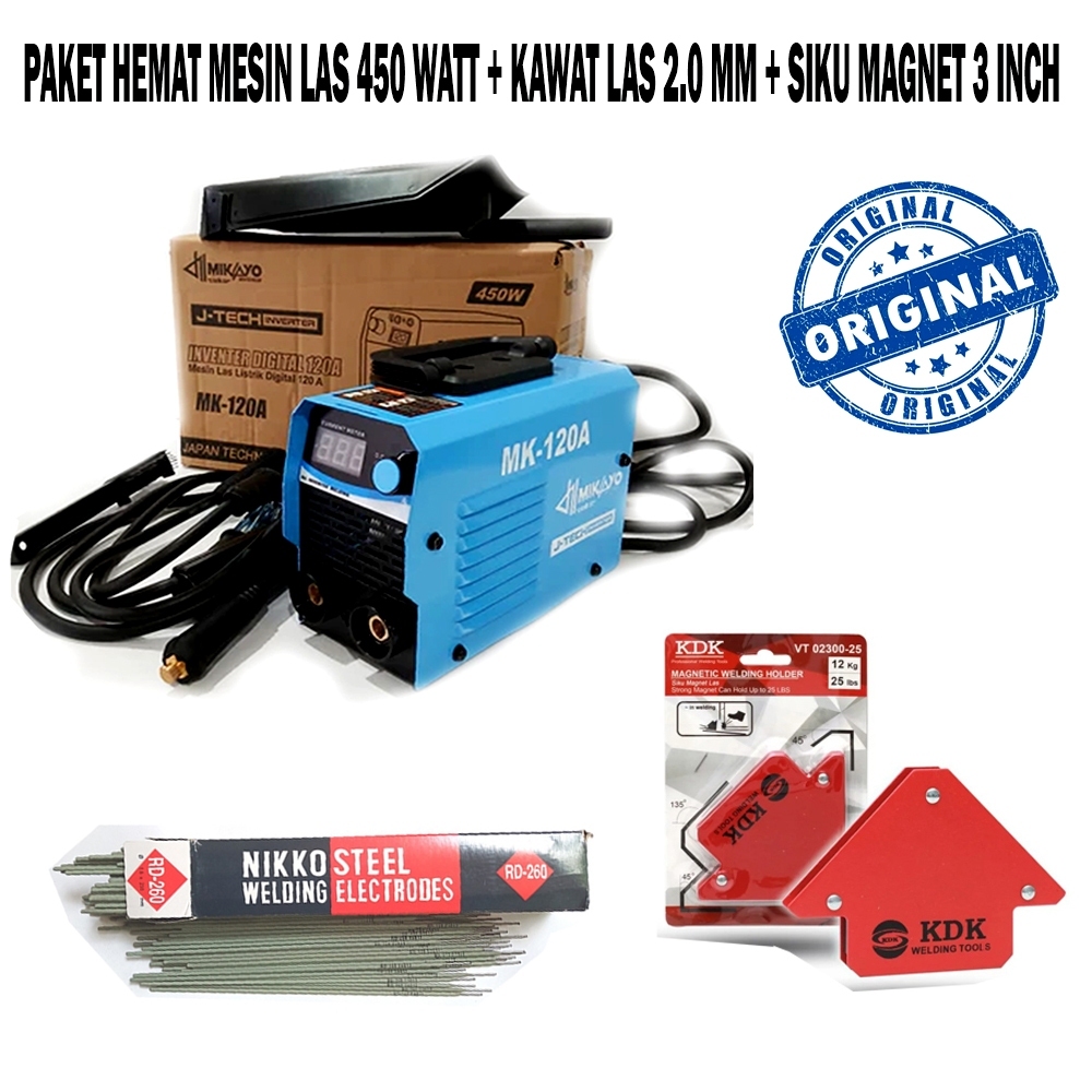 TERBARU  MIKAYO Mesin Las Listrik / Mesin Las Inverter 120A / Travo Las 450 Watt / MESIN LAS 450 WAT