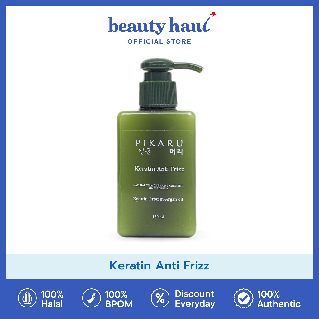 Pikaru Keratin Anti Frizz Hair Serum - Keratin Hair Treatment - Serum Rambut Anti Frizz - Serum Ramb