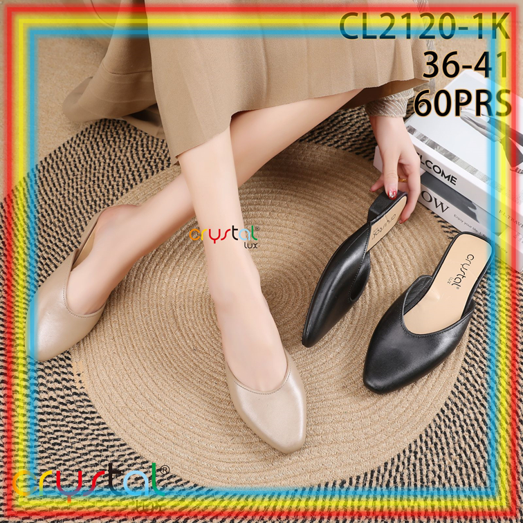 CL2120-1 Sepatu Sandal Wanita Crystal Lux Sendal Selop Cewek Polos Slop Karet Lentur Glanzton