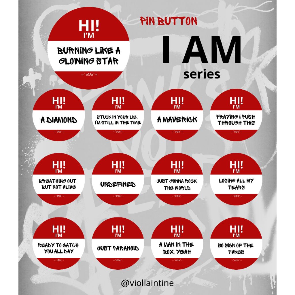 [READY STOCK] Pin Button I am (Hi I'm) series Xdinary Heroes XH Band K-Band Fanmerch Merch Aksesoris