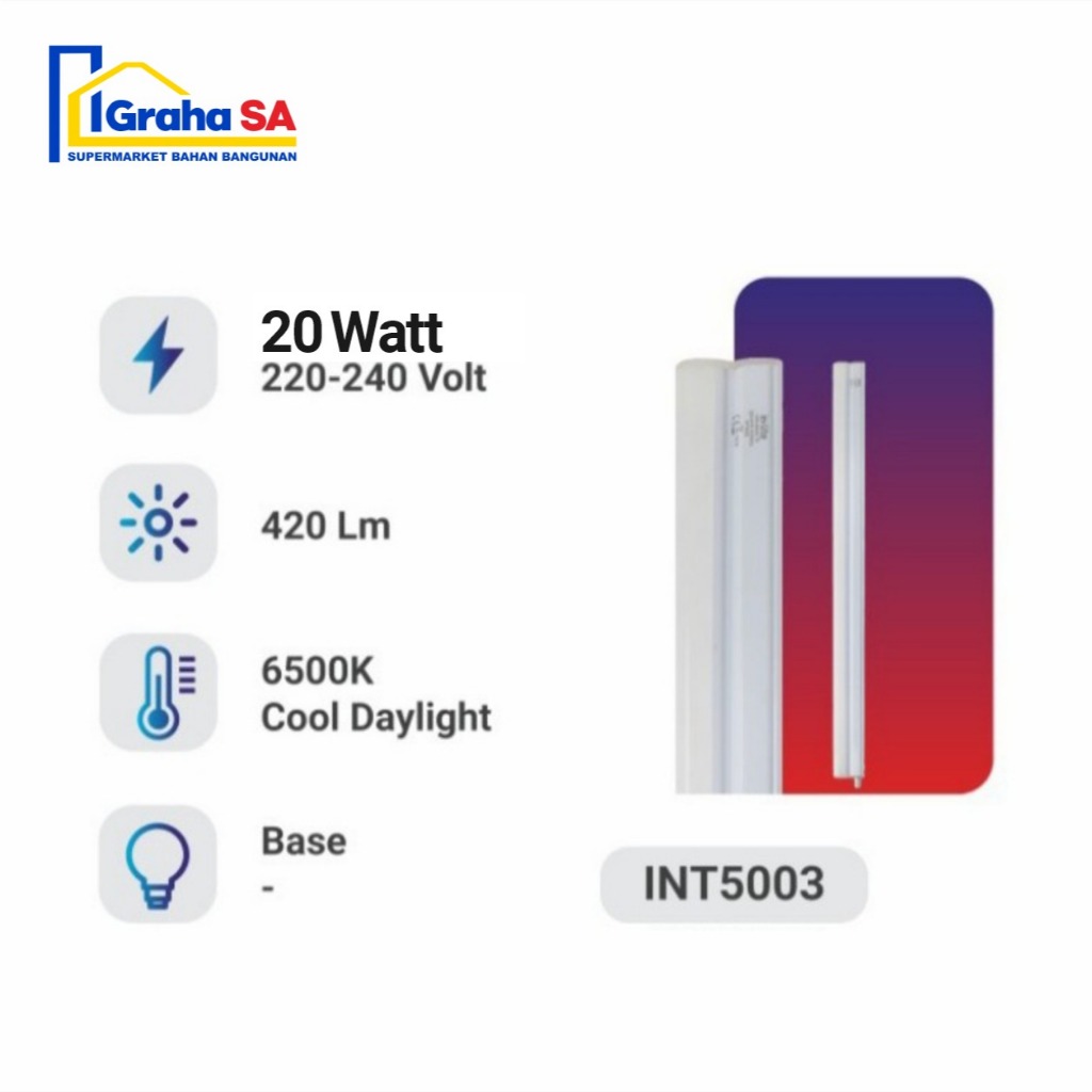Inlite T5 003 + Batthehn 10 Watt - 20 Watt Putih