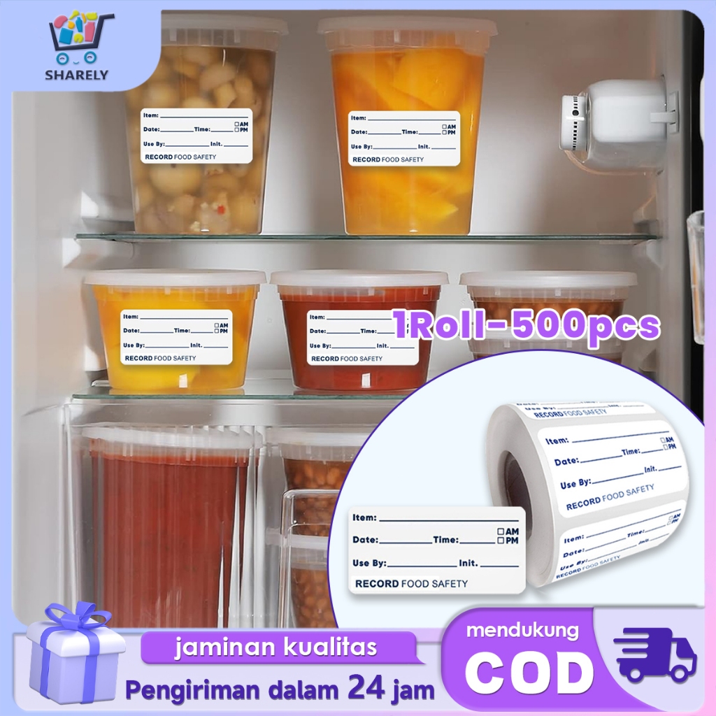 

500pcs Stiker Tanggal Kadaluwarsa Waterproof Food Storage Label Serbaguna Stiker Label Produk