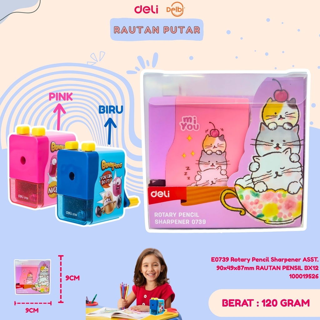 

DELI Rotary Pencil Sharpener RAUTAN PENSIL MEJA UNIK