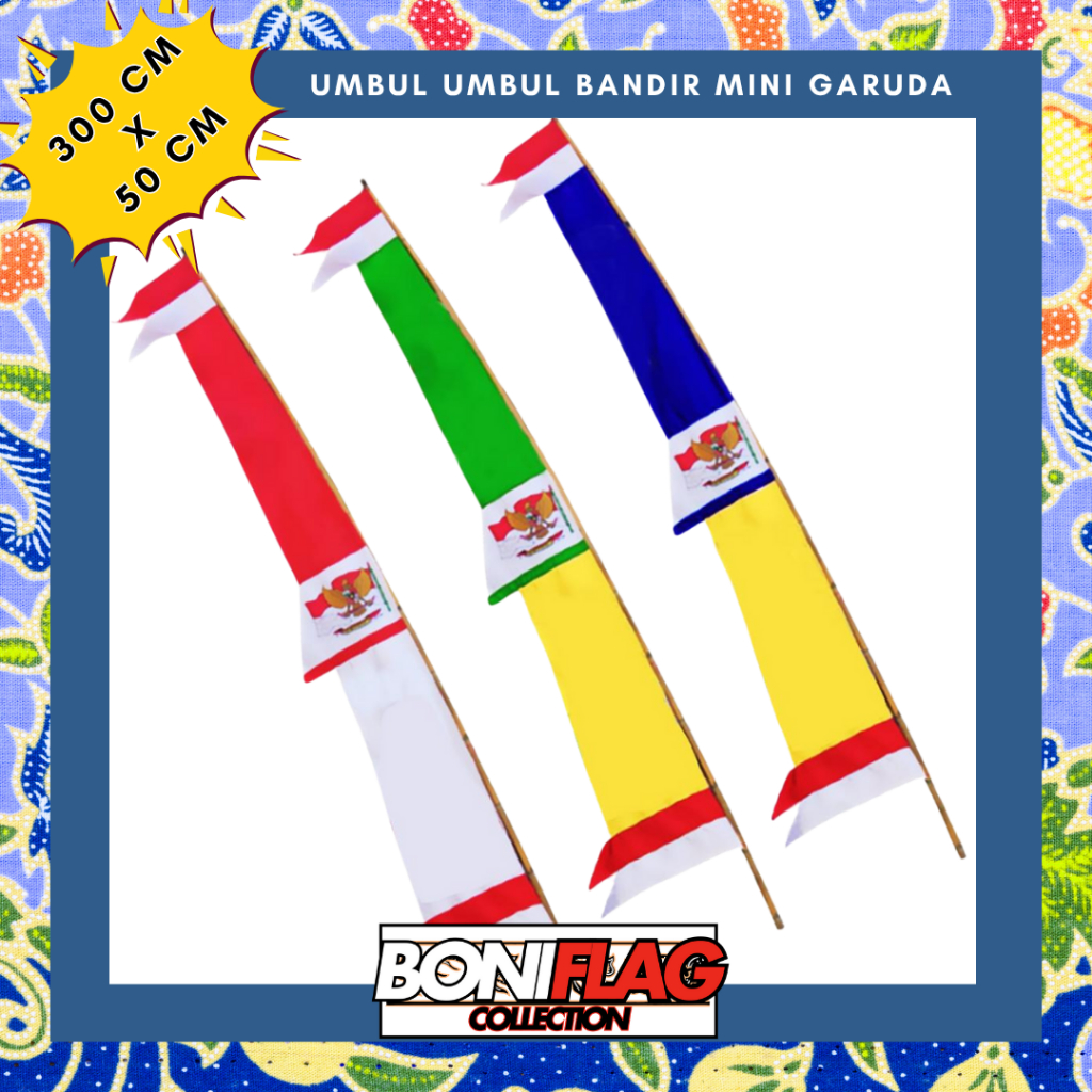 BENDERA UMBUL UMBUL BANDIR MINI GARUDA PERKODI (3 & 4 meter)