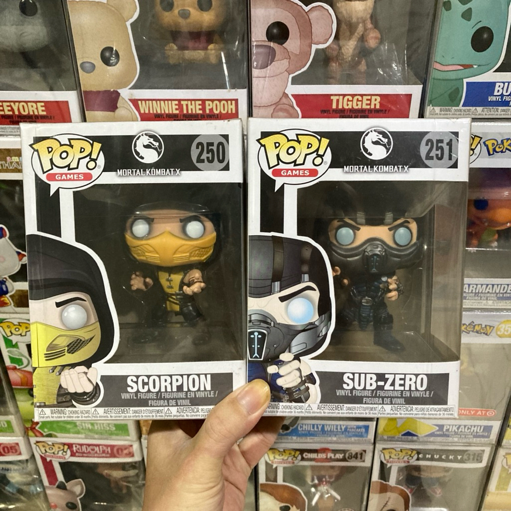 Set 2pcs original funko pop sub zero scorpion mortal kombat