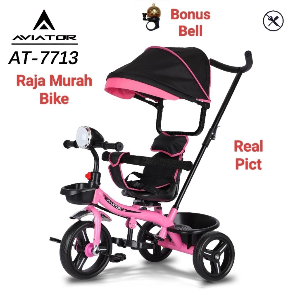 Sepeda Anak Roda Tiga Aviator AT 7713 Sepeda Stroller Roda Tiga Aviator