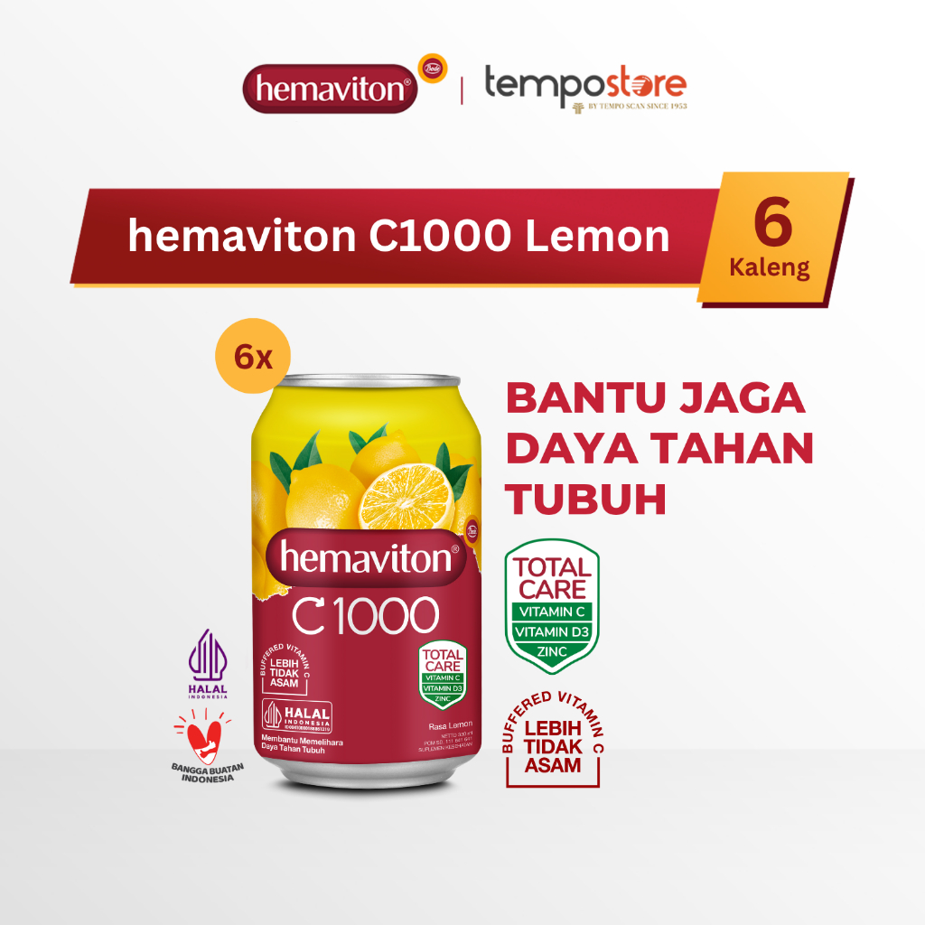 

hemaviton C-1000 Lemon Liquid 330mL x 6 Kaleng [Exp : 10.2026]