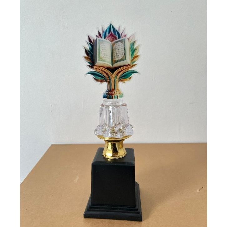 PIALA MENGAJI AKRILIK VARIAN ORNAMEN KACA BENING