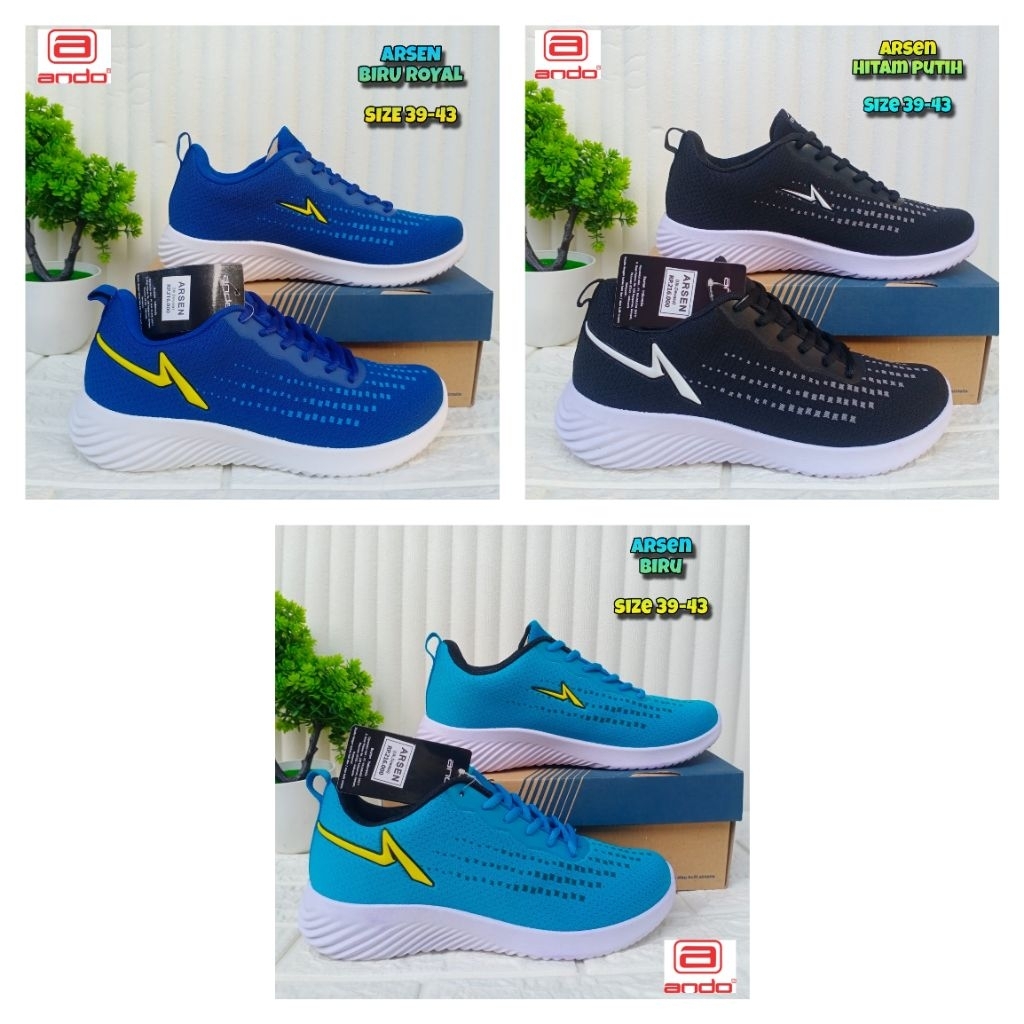 SEPATU OLAHRAGA PRIA SIZE 39-43 - SNEAKERS ANDO PRIA MURAH - SEPATU PRIA PUTIH - SEPATU CASUAL PRIA 