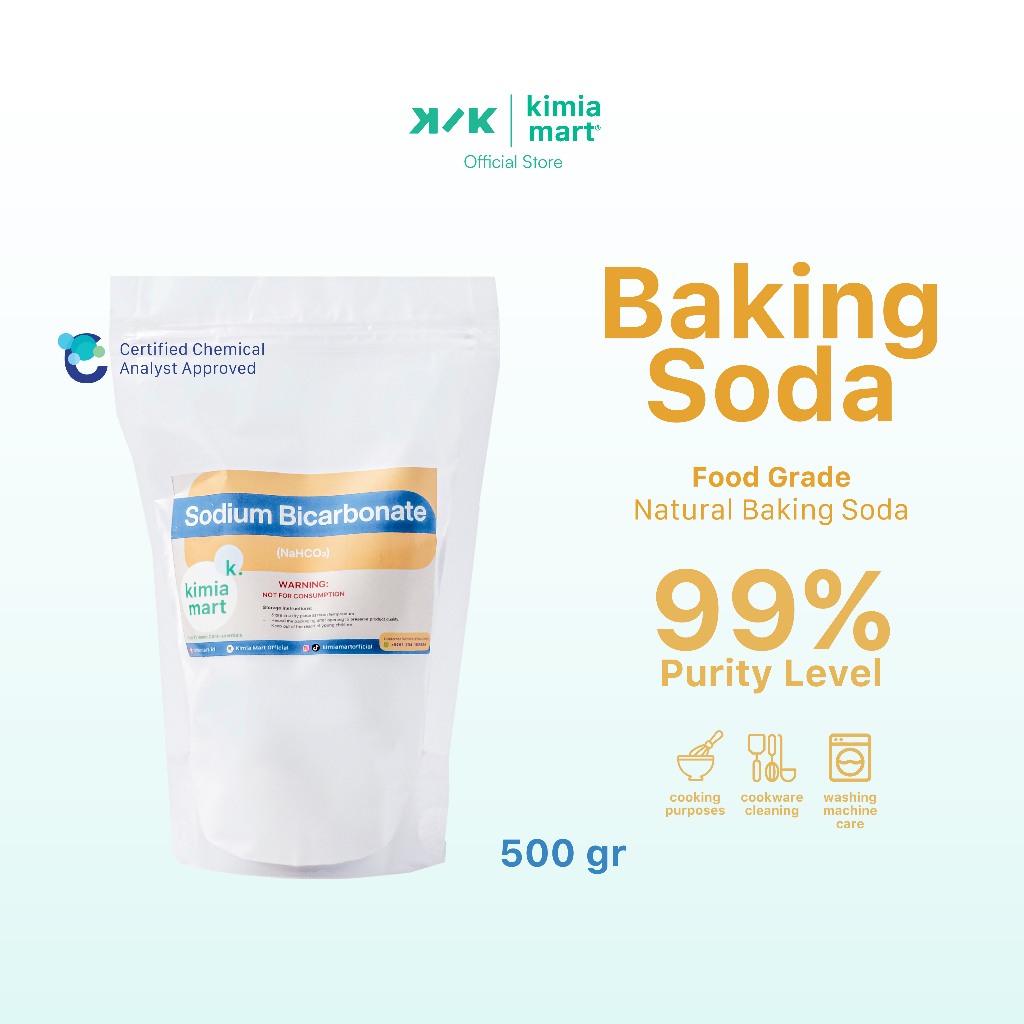 

Kimiamart Baking Soda - Sodium Bicarbonate Food Grade / Soda Kue 500 gr