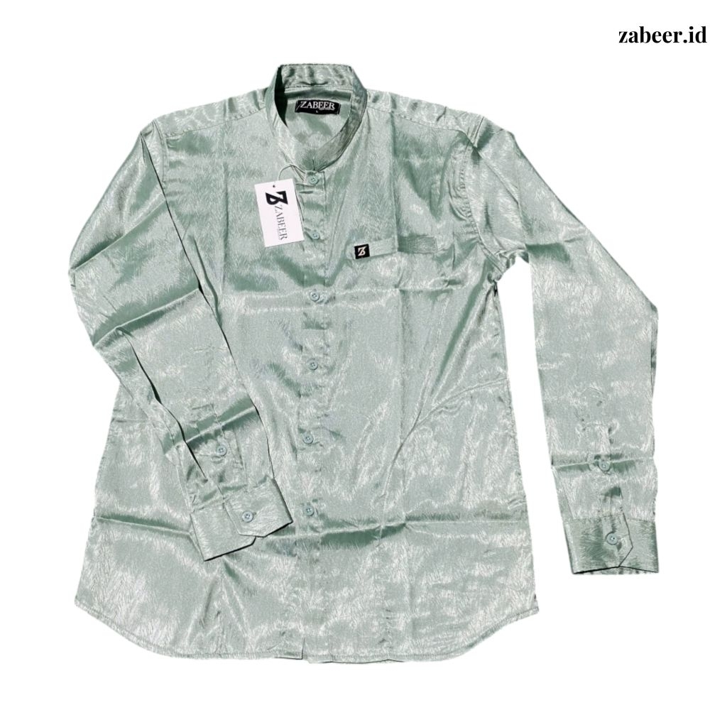 ZABEER Kemeja Koko Pria Jacquar Silky - Diana Sage