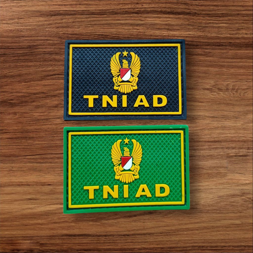 Emblem Topi Logo TNI AD Rubber Patch Topi TNI AD Velcro Karet