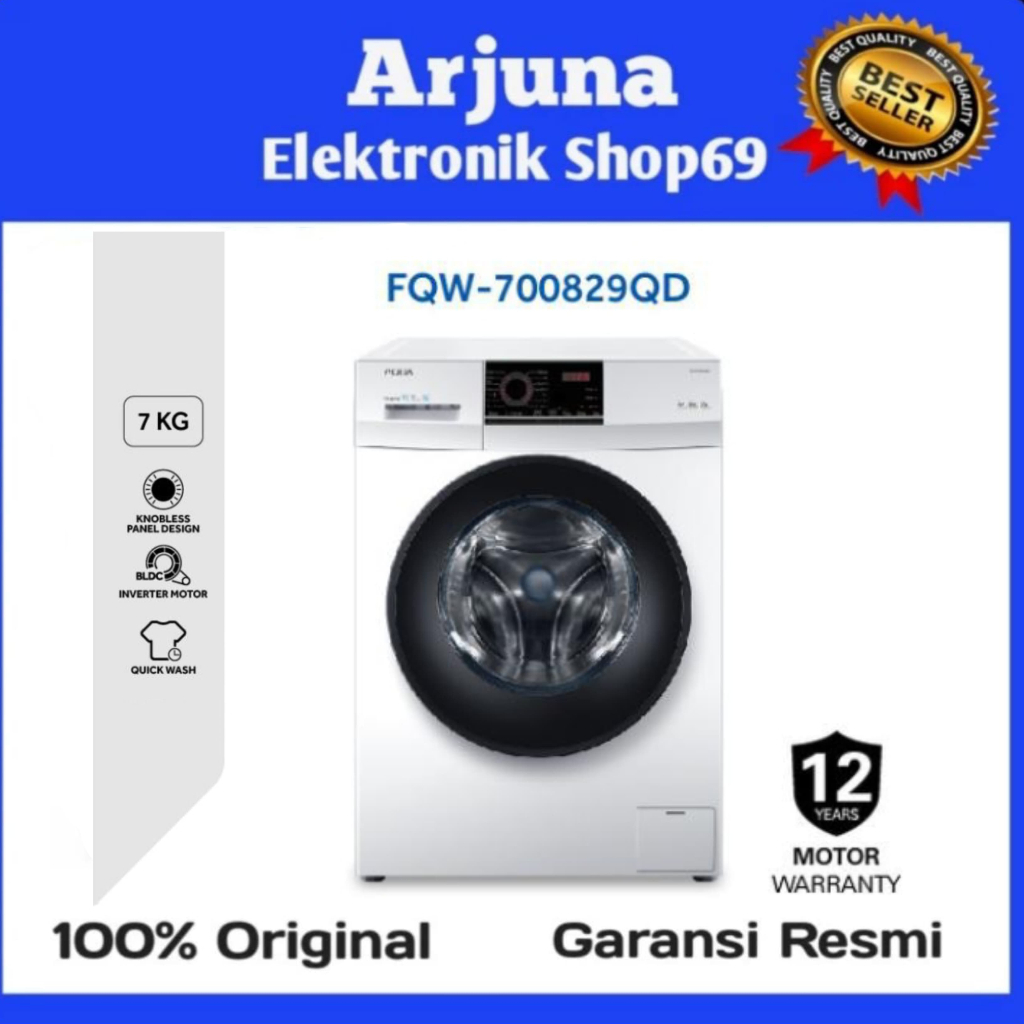 AQUA FQW-700829QD MESIN CUCI 7 KG FRONT LOADING 1 TABUNG FQW700829QD 700829QD FQW 700829 QD