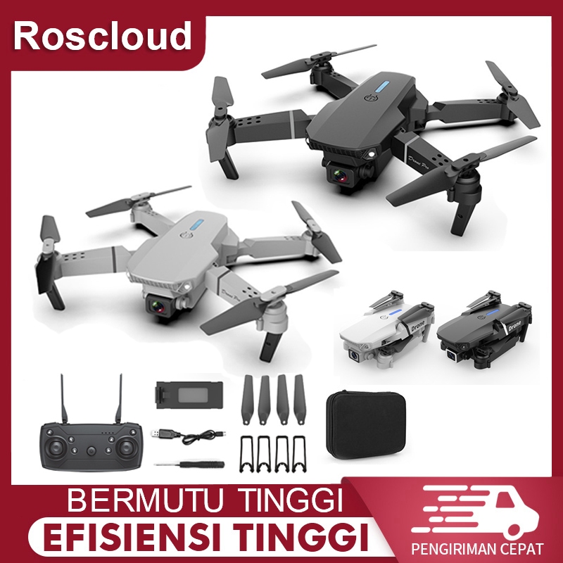 ROSCLOUD WiFi FPV Drone Quadcopter Remote Control Kamera E88 drone,  kamera kendali jarak jauh HD pi