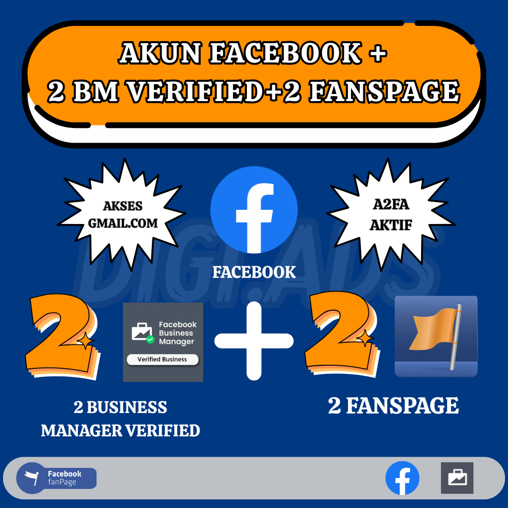 AKUN FACEBOOK + 2 BM VERIFIED + 2 FANSPAGE