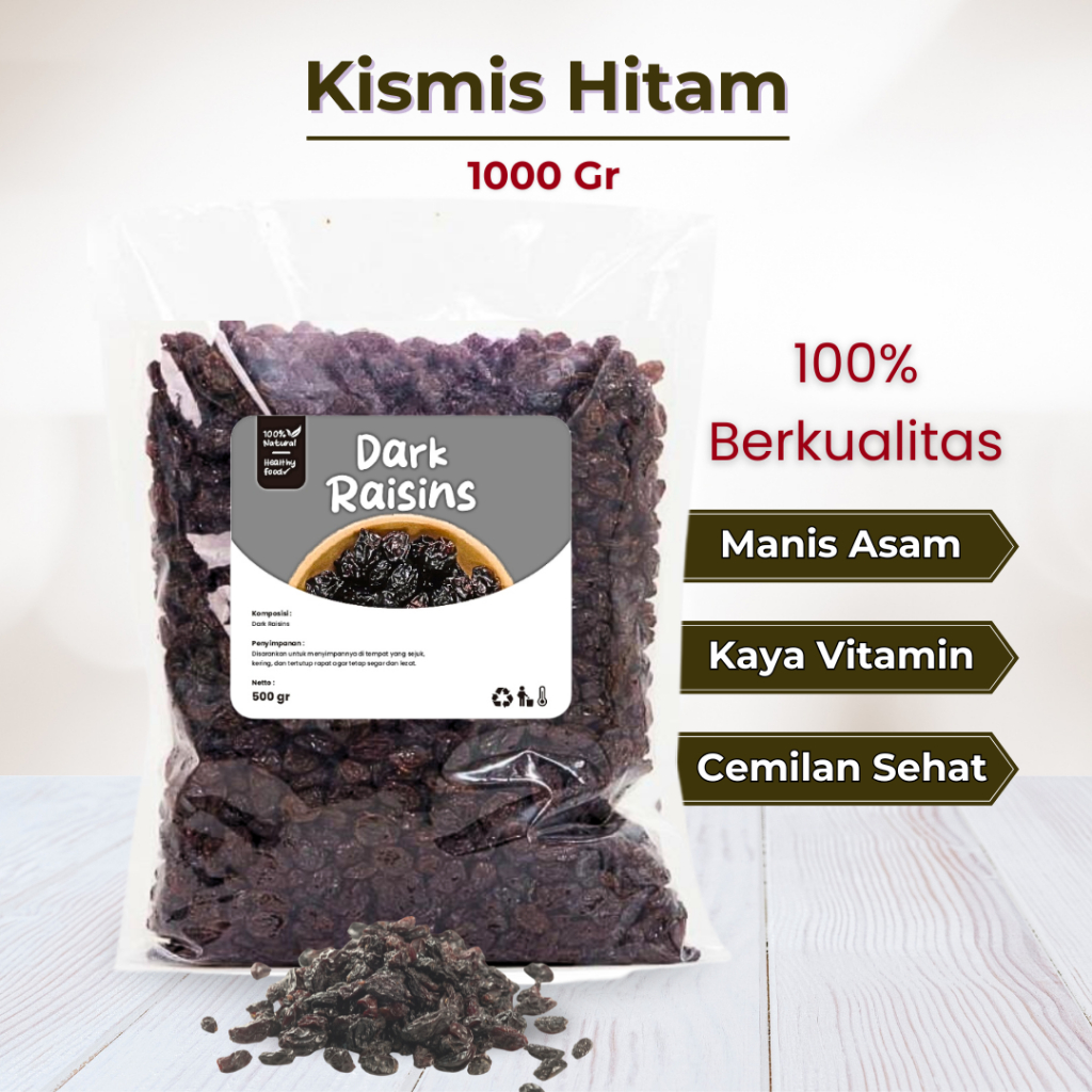 

Kismis Hitam Dark Raisin 1 Kg Kismis Manis Original Premium