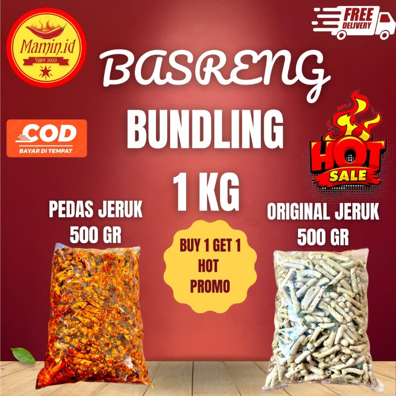 

1KG BASRENG PEDAS DAUN JERUK DAN ORIGINAL DAUN JERUK BASO GORENG BUMBU MELIMPAH