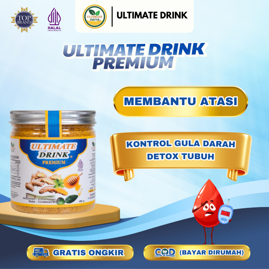 

Ultimate Drink - Premium Serbuk Jahe Kunyit Serai Stevia 450gr | Herbal Rendah Gula & Aman Lambung