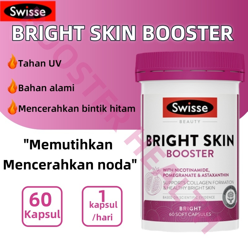 Swisse Beauty Bright Skin Booster 60 Kapsul Pemutih Astaxanthin Niasinamida
