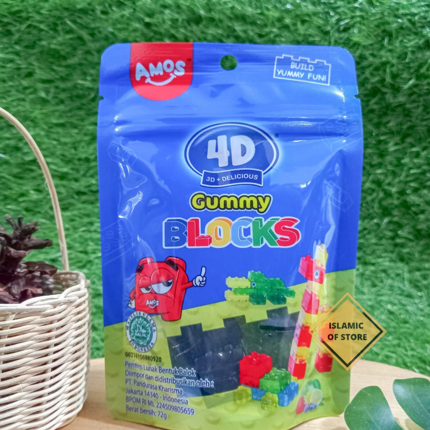 

PERMEN JELLY AMOS Gummy candy blocks 4D/Permen jelly bentuk balok 72gr/38 gr