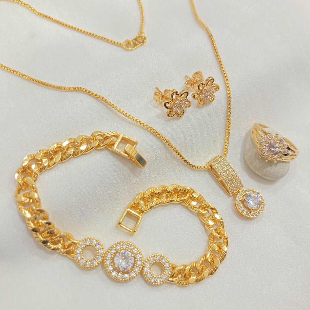 1Set Perhiasan Lapis Emas Dewasa
