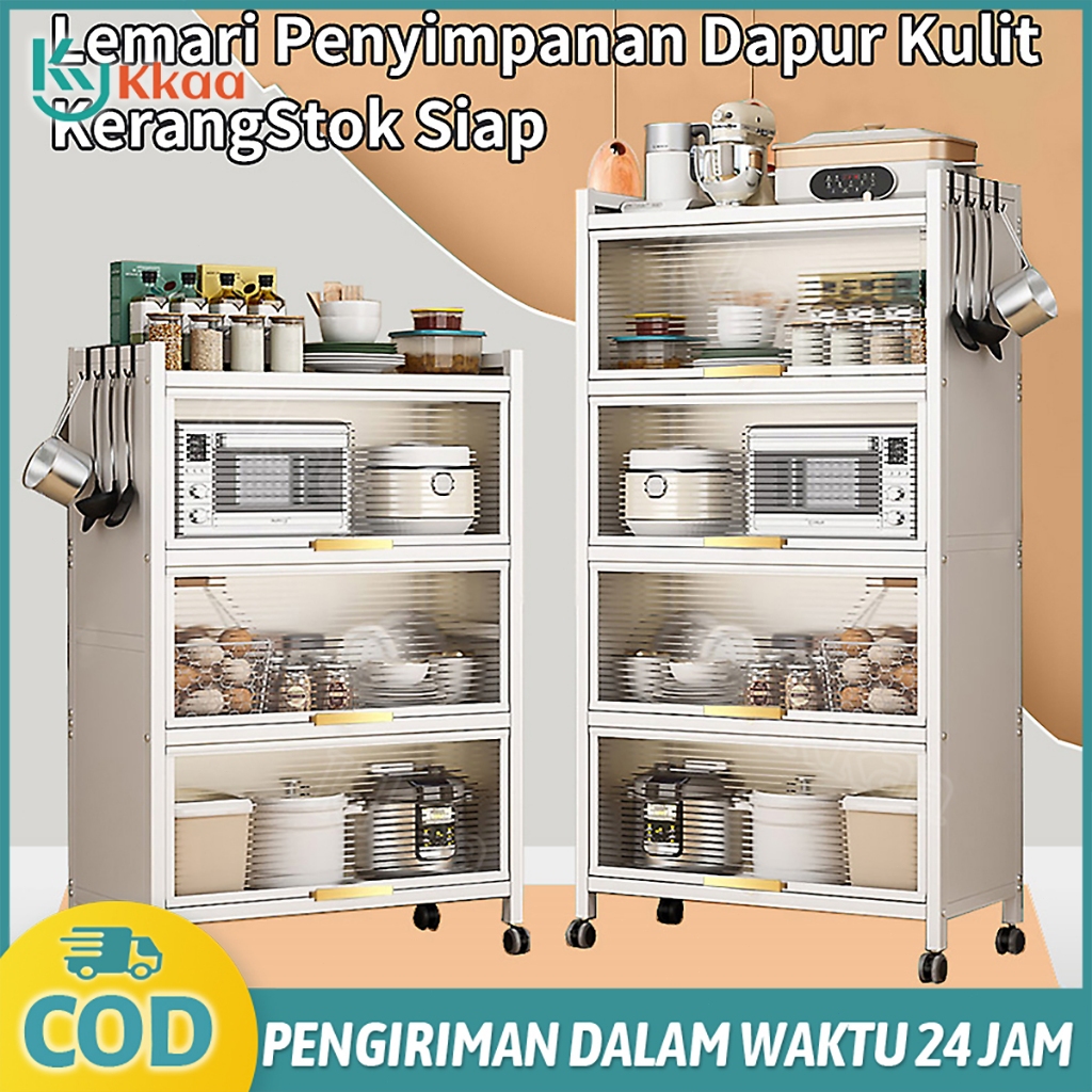 KKAA Lemari Dapur Lemari Piring Besi Rak Dapur Besi Serbaguna Rak Dapur Serbaguna Lemari Dapur Besi