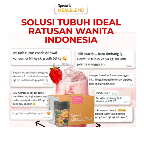 

Spencer's MealBlend - Meal Replacement Defisit Kalori Alami Solusi Tubuh Ideal