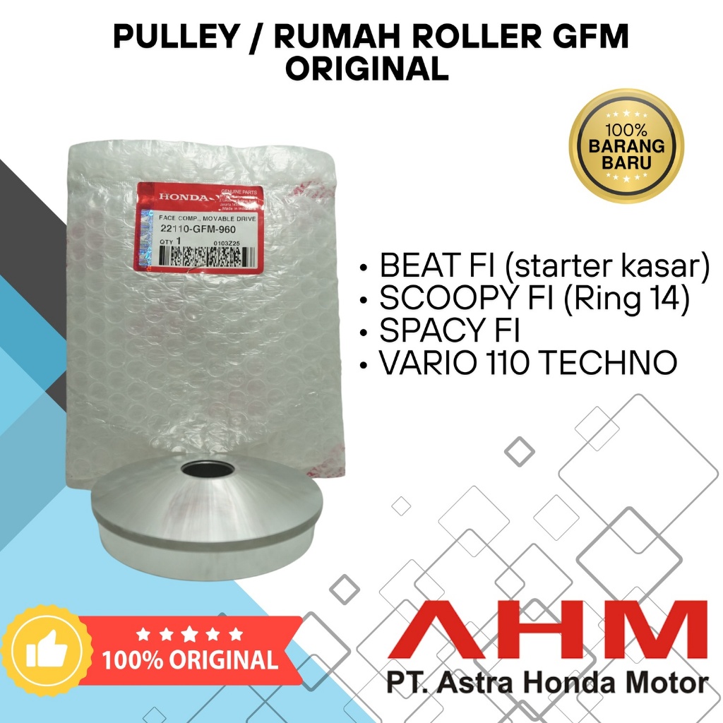 Pulley / Rumah Roller Bubut Custom GFM AHM Original Beat FI (Starter Kasar) Scoopy FI  Spacy FI