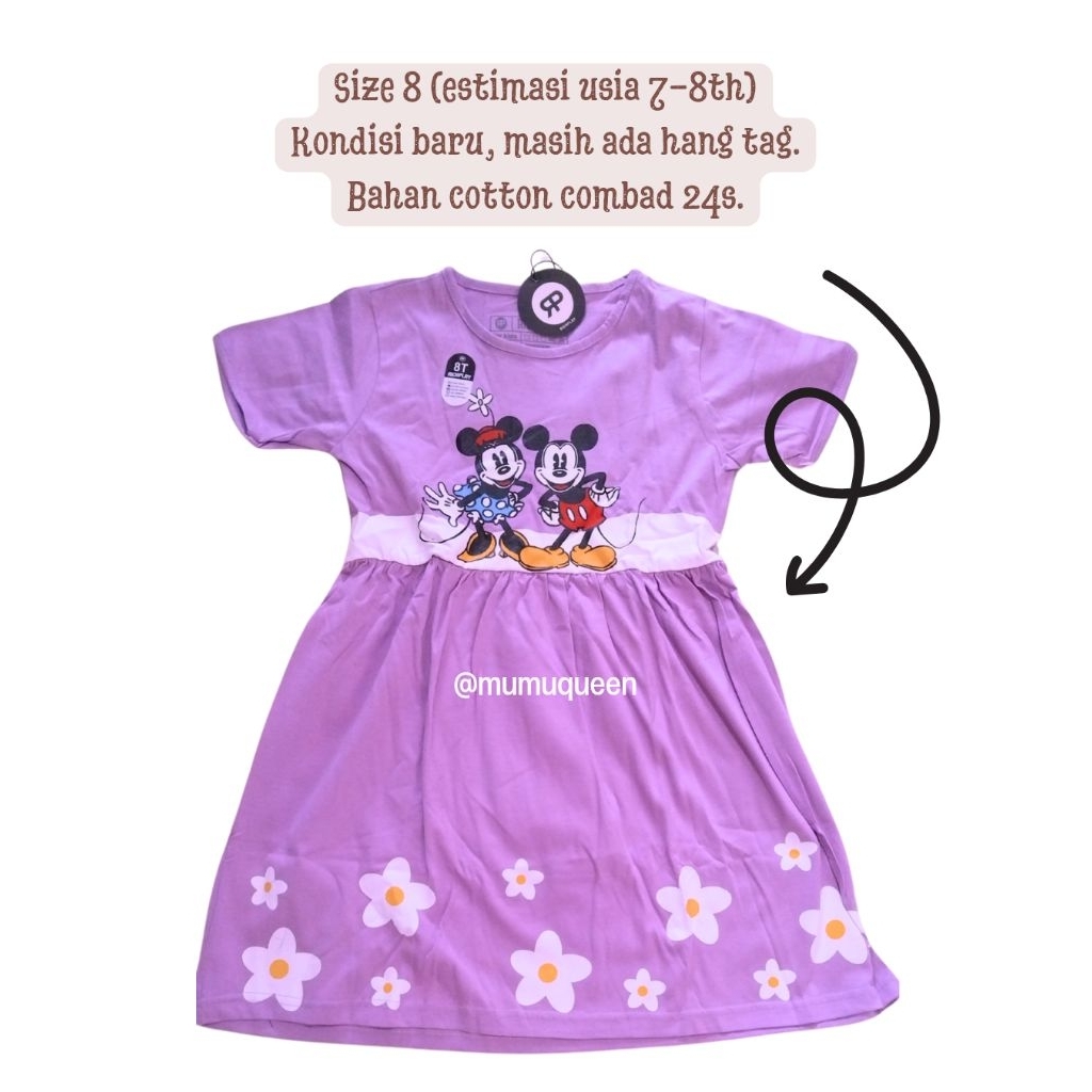 dress anak / baju anak perempuan size 7-8th /  disney series by rickplay