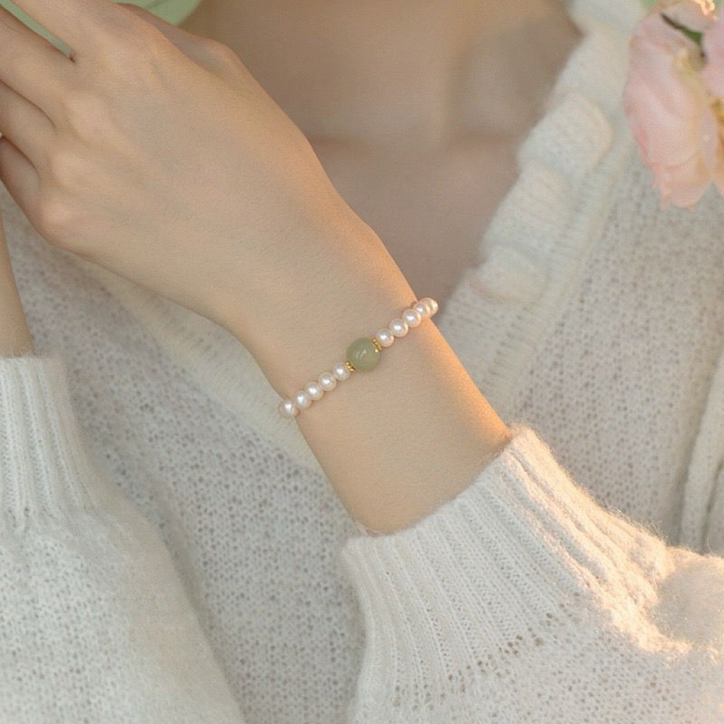 Gelang Wanita Mutiara Giok Korea Fashion Style Premium