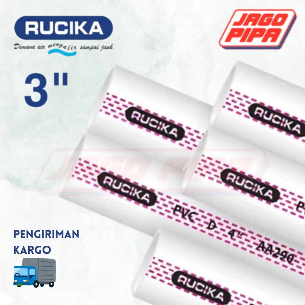 Rucika Pipa D 3 Inch PVC MOF Putih 4 Meter 3" Paralon Putih