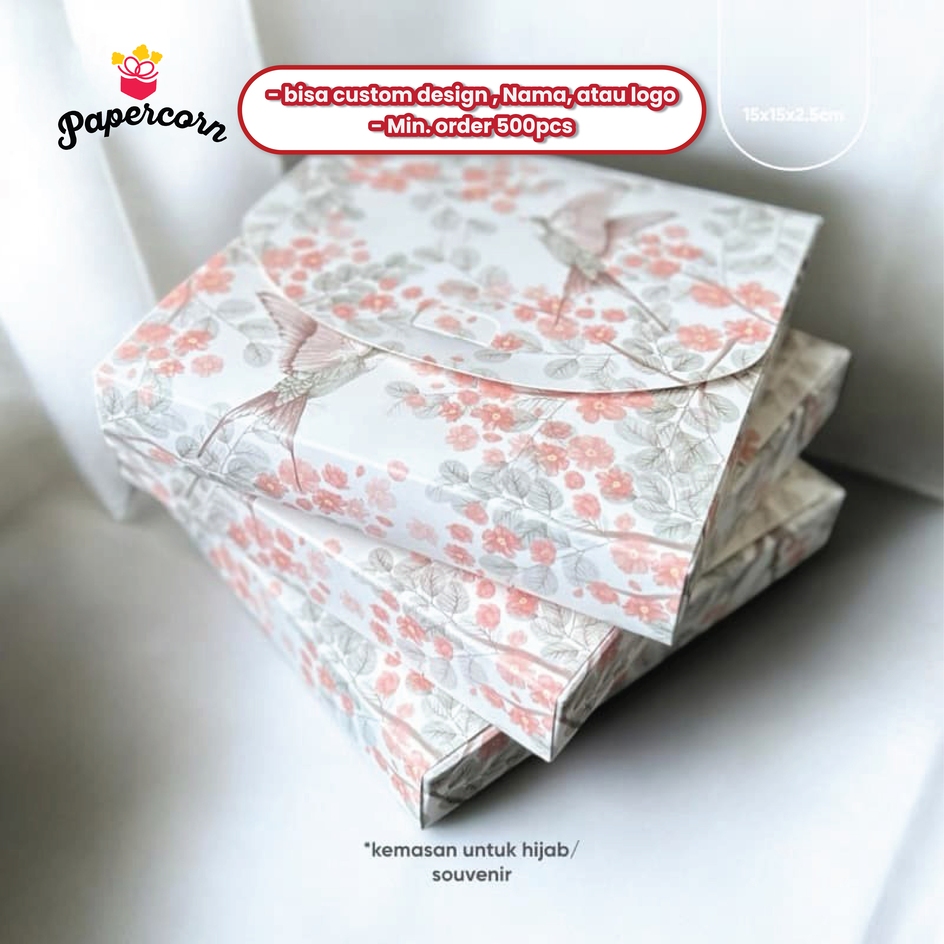 

10 Pcs Box Hijab / Scraf Box Square small - Floryna Hijab 15x15x2,5cm