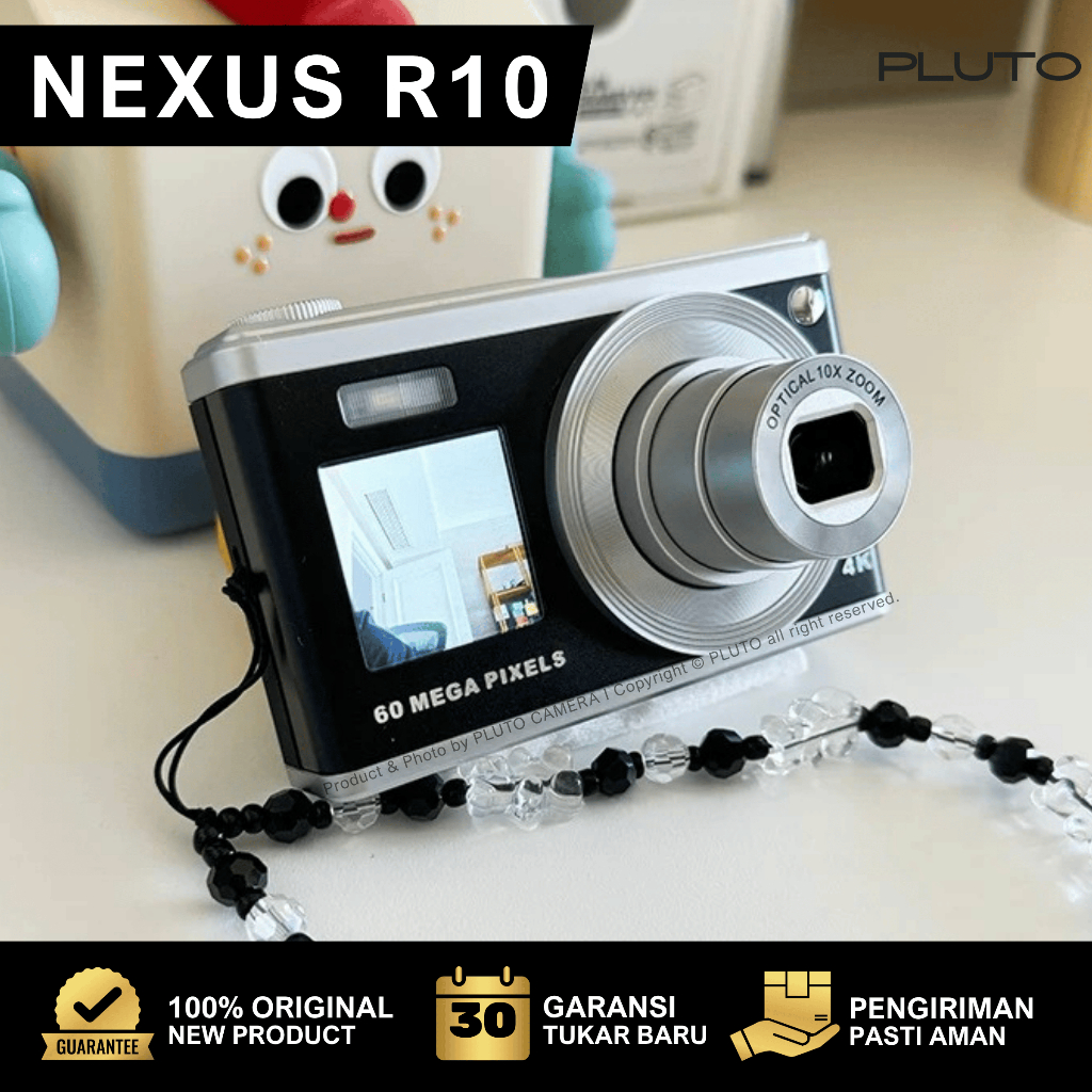 NEXUS R10 Dual Lens and Dual Screen Digital Camera Digicam Kamera Pocket Pluto Camera