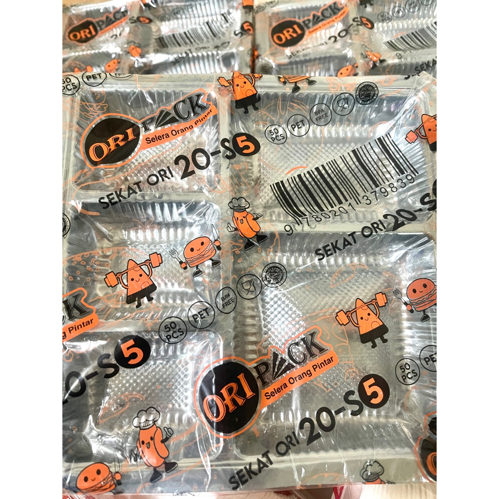 Mika Catering Box 20x20 sekat 5 ~ 50 pcs ~ GALERI PLASTIK FROZEN FOOD