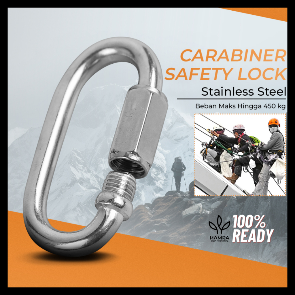 Karabiner Climbing / Carabiner Gantungan / Carabiner Stainless Steel / Aksesoris Carabiner