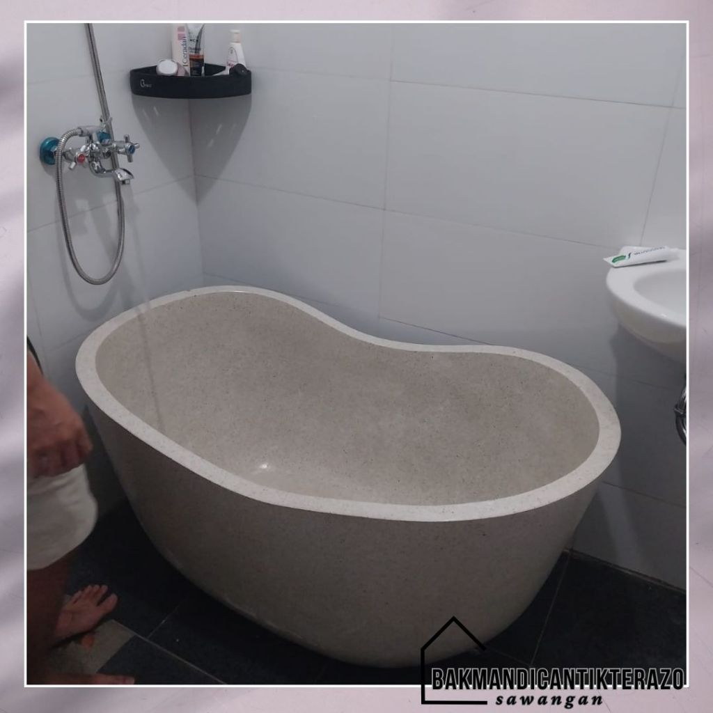 Bathtub Terazzo/ Bathtub Portable Minimalis Lengkung