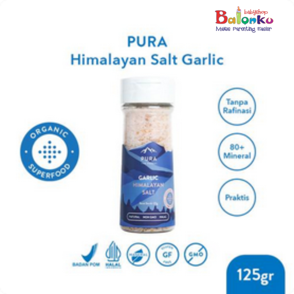 

Pura Himalayan Salt Garlic (125gr) - Garam Himalaya - Organik - Natural